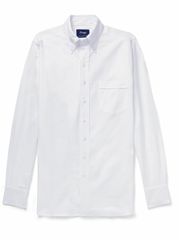 Photo: Drake's - Button-Down Collar Cotton Oxford Shirt - White