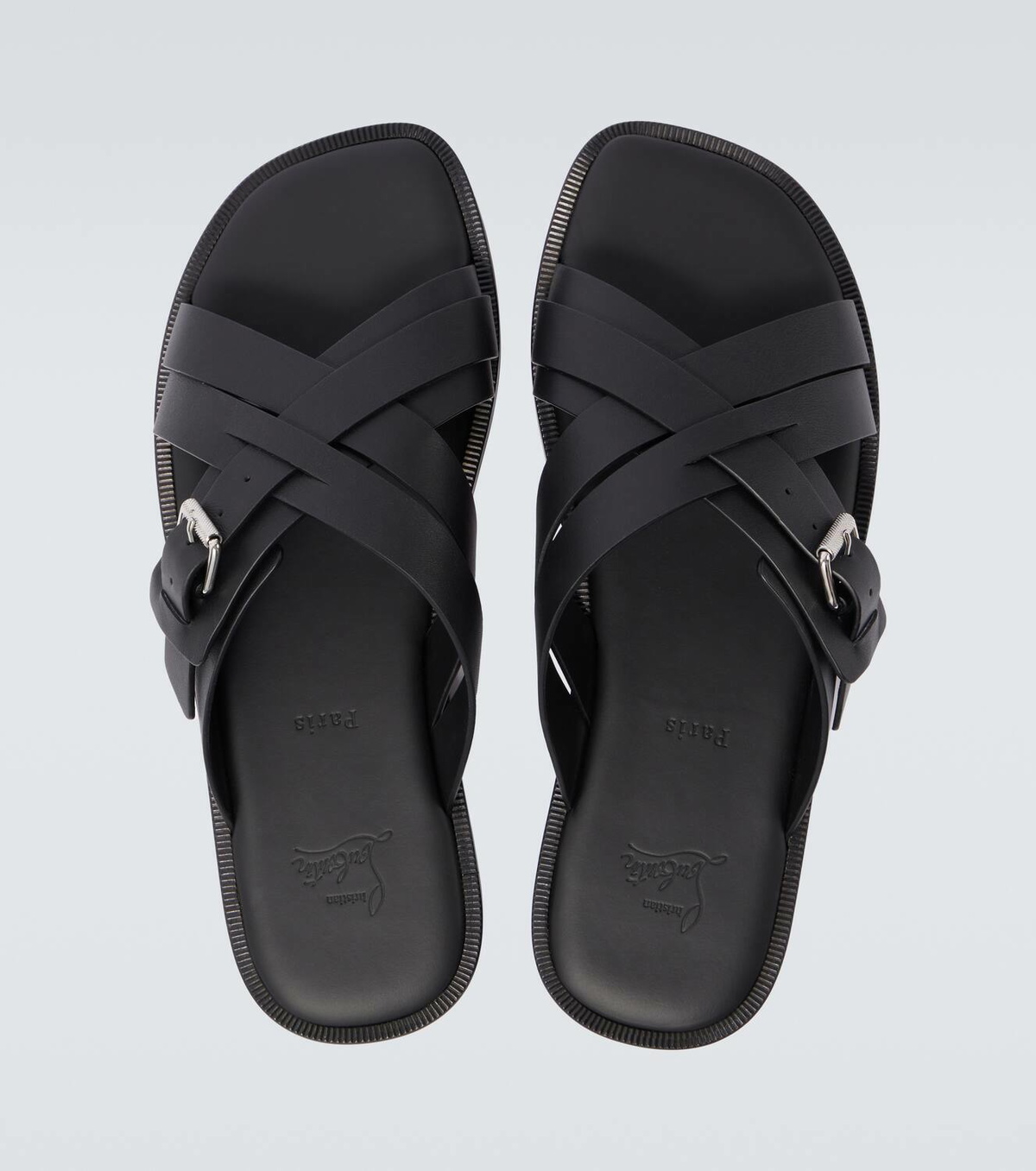 バカンスに Christian Louboutin Emircrossレザーサンダル Christian Louboutin Emircross leather sandals Christian