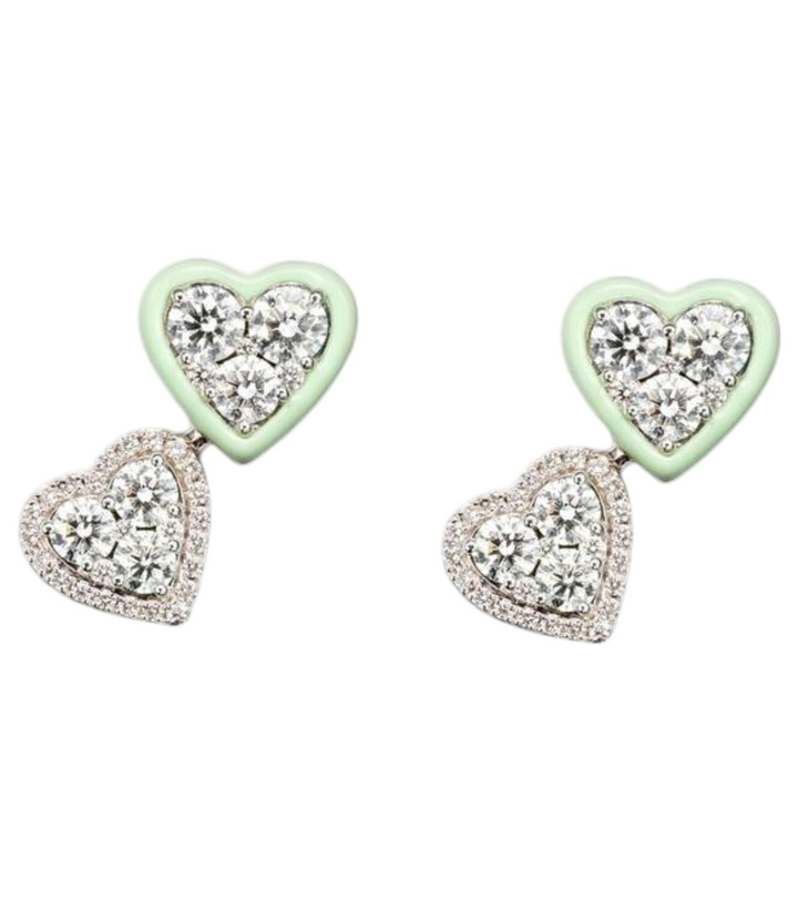 Photo: Kamyen 18kt white gold earrings with enamel and diamonds