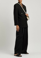 The Row Frances Floral-jacquard Silk Slippers Black