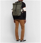 Filson - Roll-Top Tin Cloth and Leather-Trimmed Twill Backpack - Army green