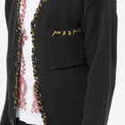 Marni Men's Sheltland Wool Repair Logo Cardigan in Black