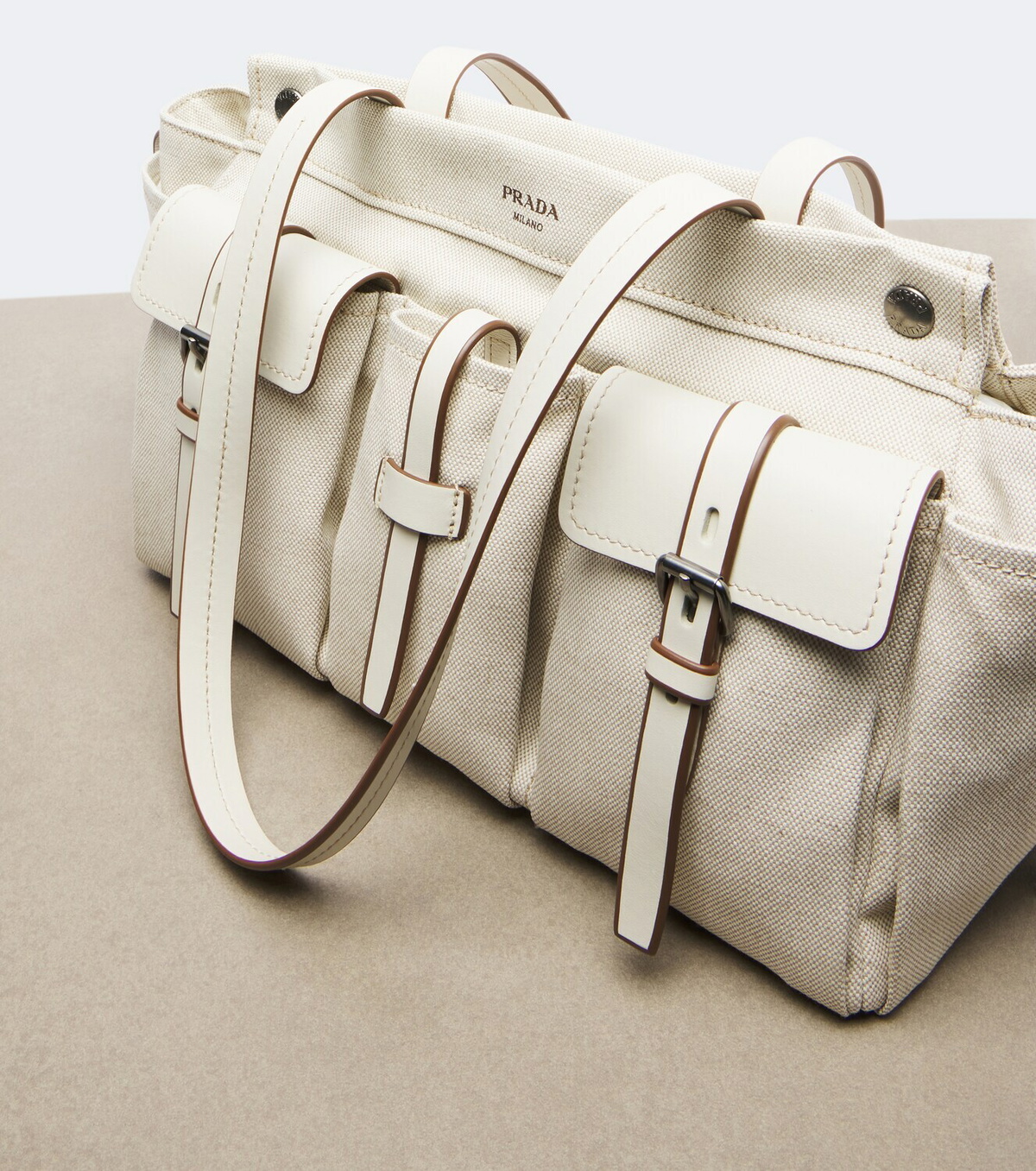 Prada Prada Route Large canvas tote bag