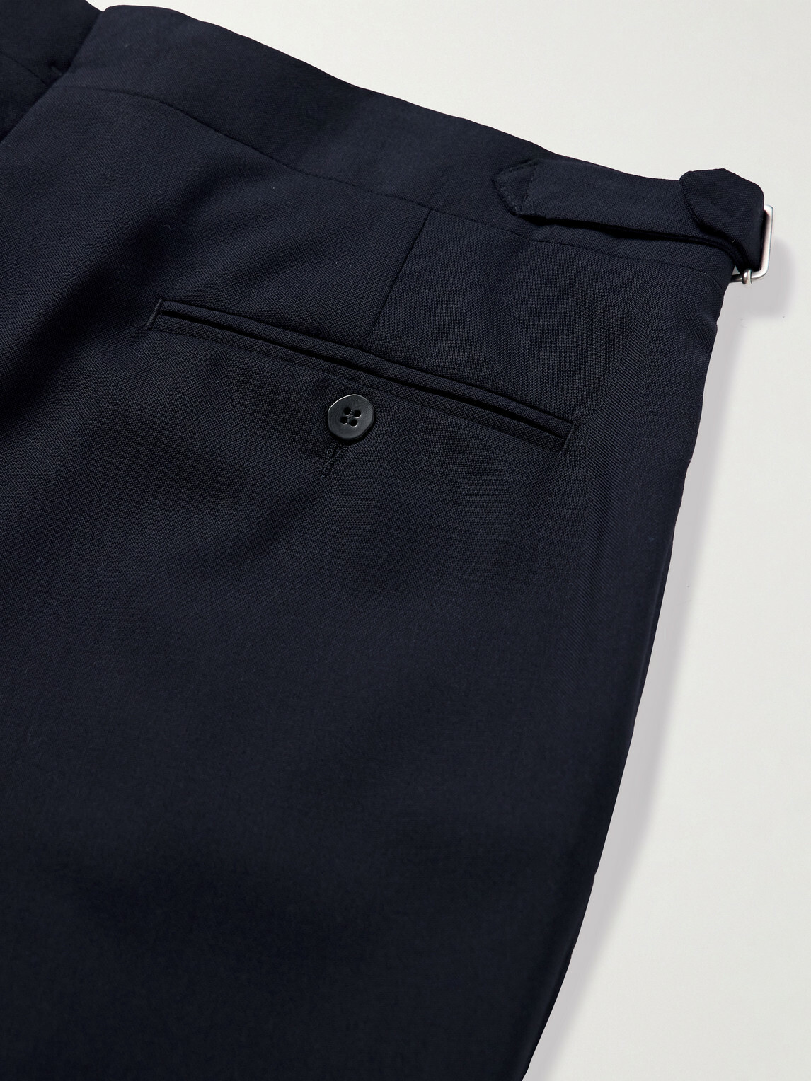 Stòffa - Straight-Leg Pleated Wool Trousers - Blue