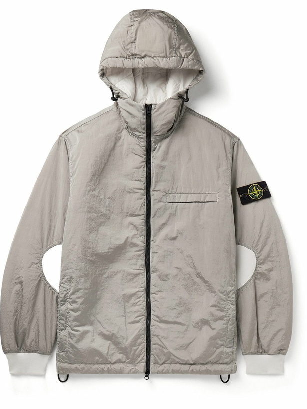 Photo: Stone Island - Logo-Appliquéd Nylon Metal Hooded Jacket - Gray