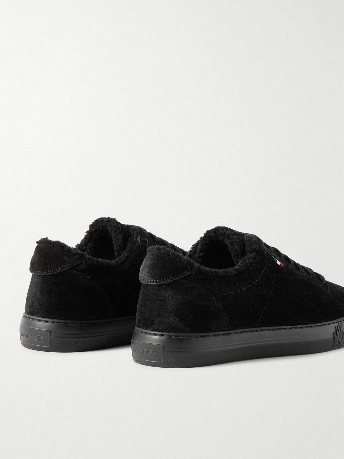 Moncler - New Monaco Shearling-Lined Suede Sneakers - Black Moncler
