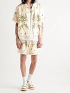 AMIRI - Printed Silk-Twill Drawstring Shorts - Neutrals