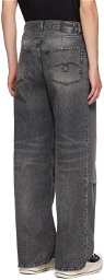 R13 SSENSE Exclusive Gray Wayne Articulated Knee Jeans