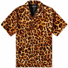 MASTERMIND WORLD Men's Leopard Print Vacation Shirt in Yellow Leopard
