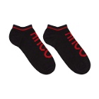 Hugo Two-Pack Black No Show Socks