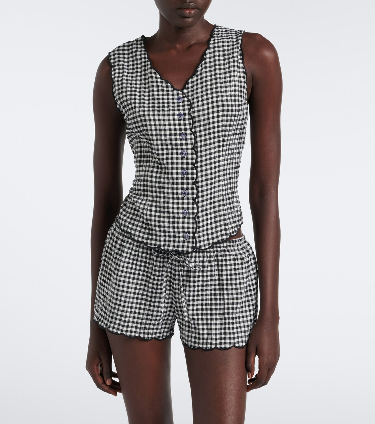 Montce Gingham scalloped shorts