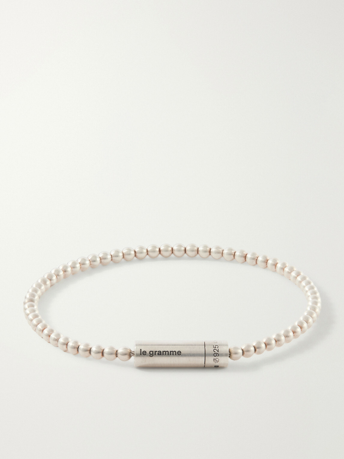 Le Gramme - 11g Beaded Sterling Silver Bracelet - Silver