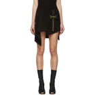 Anthony Vaccarello Black Belted Asymmetrical Skirt