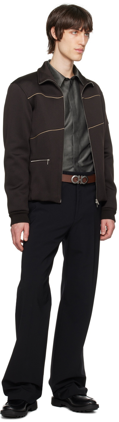Ferragamo Gray Embroidered Shirt Salvatore Ferragamo