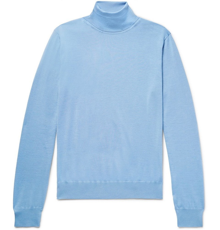 Photo: Berluti - Cashmere and Mulberry Silk-Blend Rollneck Sweater - Men - Light blue