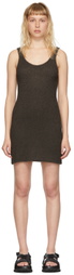 AMOMENTO Taupe Nylon Mini Dress