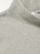 FEAR OF GOD ESSENTIALS - Logo-Print Cotton-Blend Jersey Mock-Neck Sweatshirt - Gray