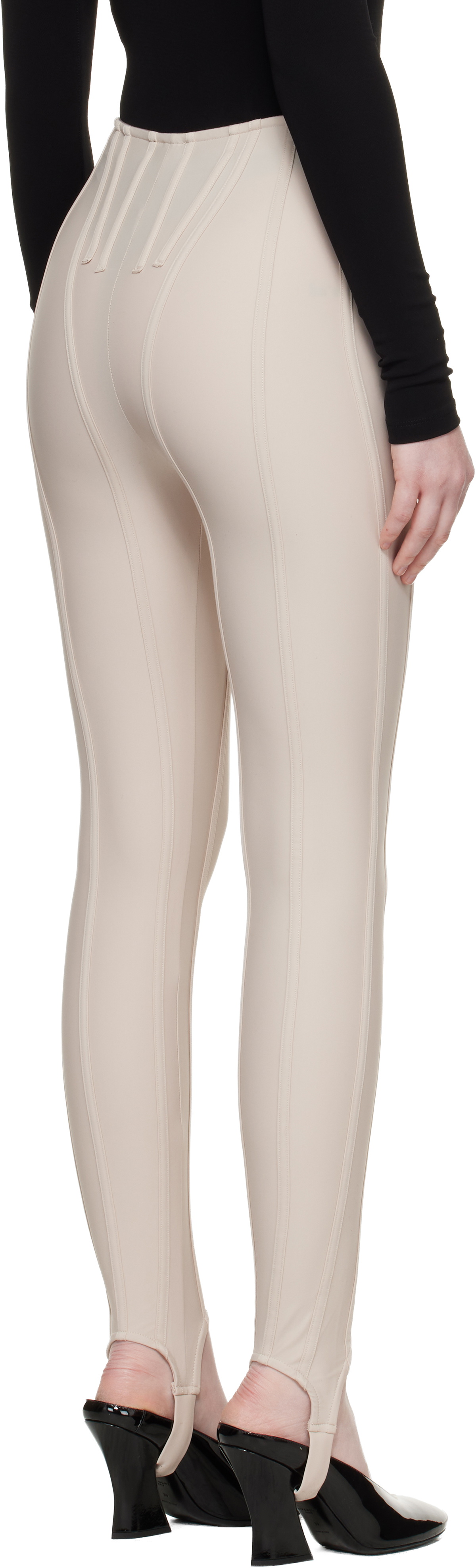 Mugler Beige Corseted Leggings