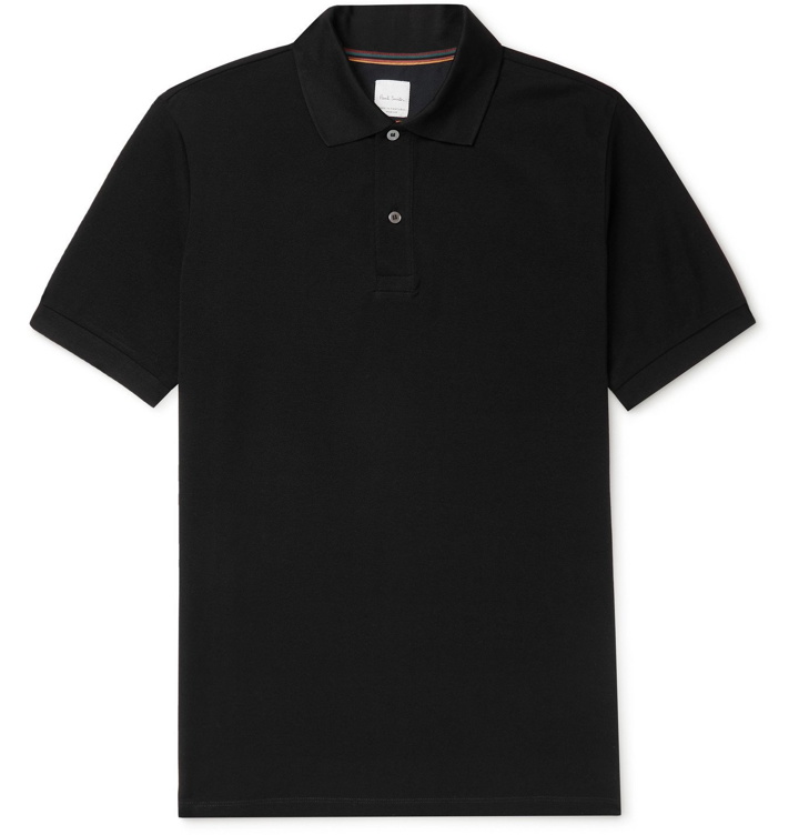 Photo: PAUL SMITH - Cotton-Piqué Polo Shirt - Black