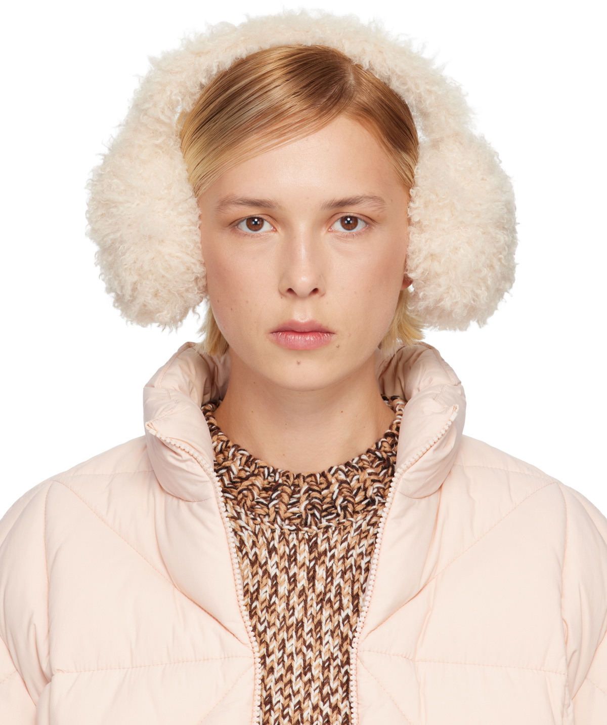 Moncler Beige Logo Ear Muffs