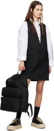 MM6 Maison Margiela Black Three-Pocket Cordura Backpack