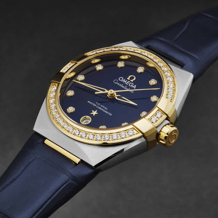 Omega Constellation Automatic Chronometer Diamond Blue Dial Ladies Watch 131.28.36.20.53.001