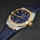 Omega Constellation Automatic Chronometer Diamond Blue Dial Ladies Watch 131.28.36.20.53.001