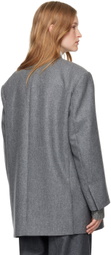 Carven Gray Double-Breasted Blazer