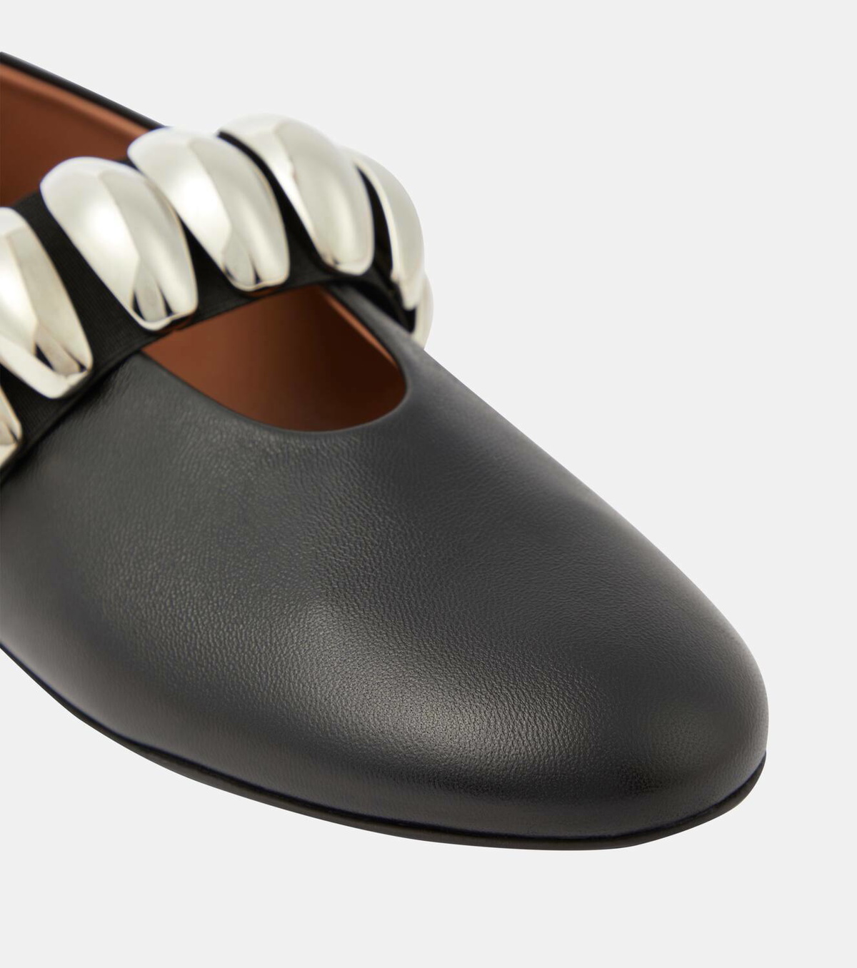 Alaïa Embellished leather ballet flats ALAÏA