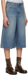 LOW CLASSIC Blue Faded Denim Shorts