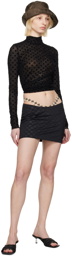 MISBHV Black Jacquard Miniskirt