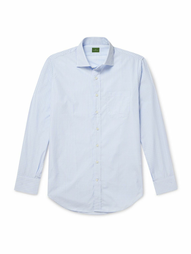 Photo: Sid Mashburn - Spread-Collar Checked Cotton-Poplin Shirt - Blue
