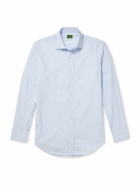Sid Mashburn - Spread-Collar Checked Cotton-Poplin Shirt - Blue