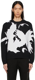 Neil Barrett Black & White Three Eyed Ravens Sweater
