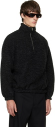 Jil Sander Black Quarter-Zip Sweater