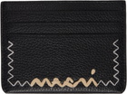 Marni Black Stitched Card Holder