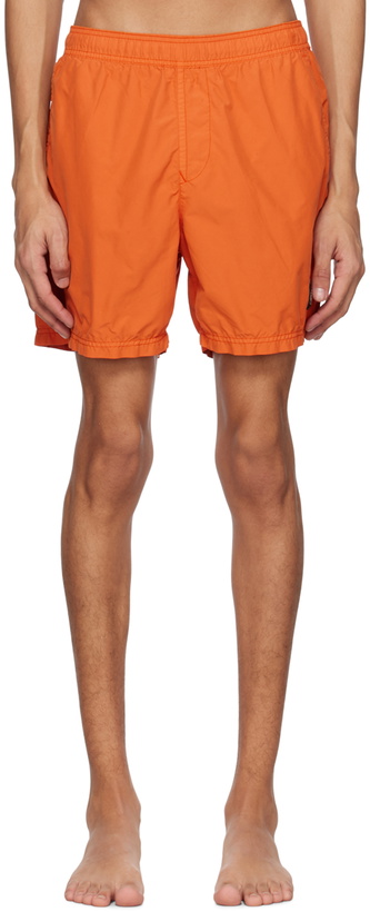 Photo: Stone Island Orange Patch Swim Shorts