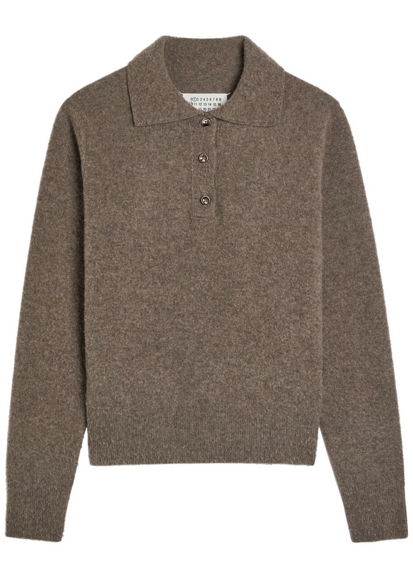 Photo: Maison Margiela Wool Polo Jumper Light Brown