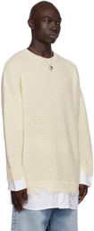 MM6 Maison Margiela Off-White Layered Sweater