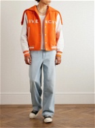 Givenchy - Logo-Embossed Wool-Blend and Full-Grain Leather Jacket - Orange
