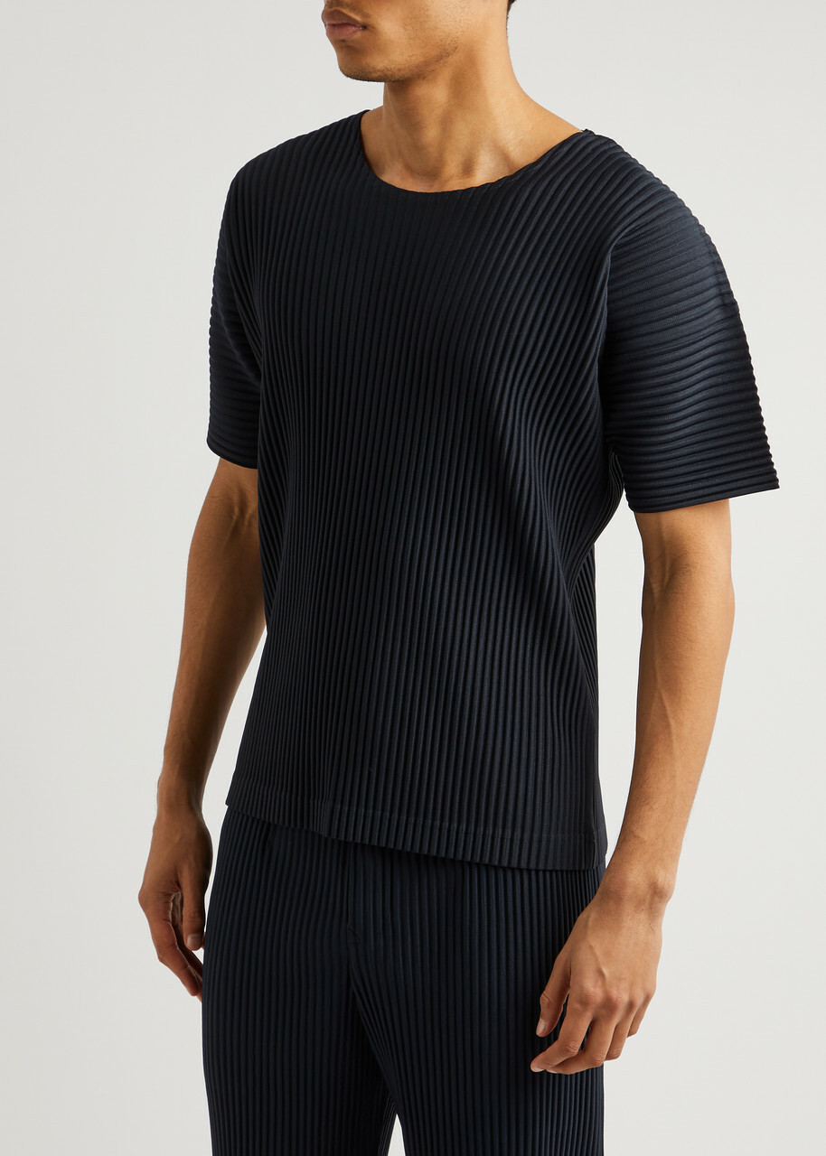 限定品　HOMME PLISSE ISSEI MIYAKE半袖カットソー Homme Plissé Issey Miyake Pleated T-shirt Navy Homme Plisse