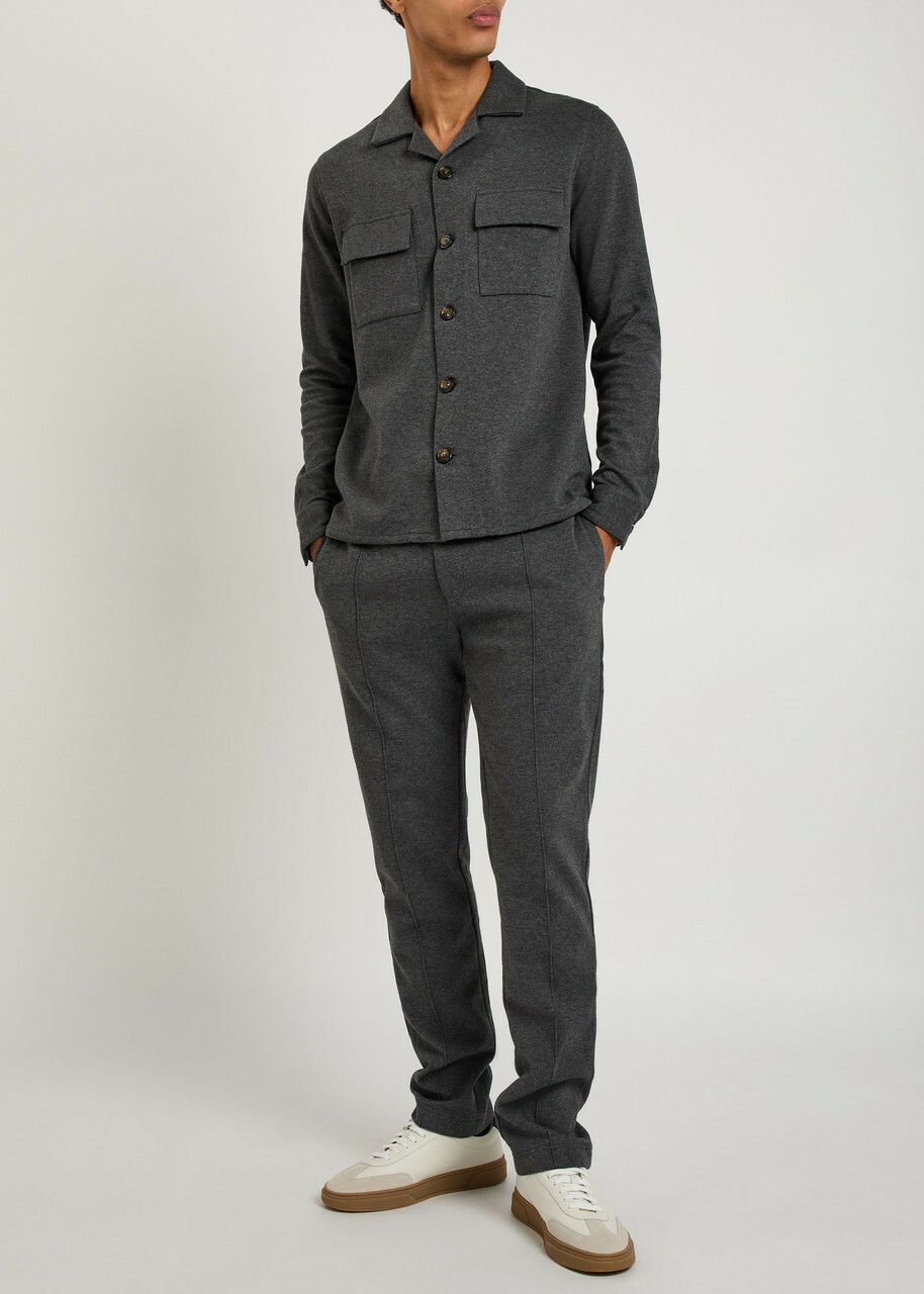 Aurélien Cotton-blend Trousers Charcoal