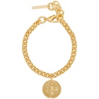 Off-White SSENSE Exclusive Gold Logo Cross Bracelet