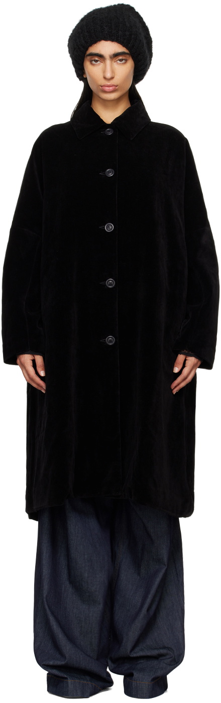 CASEY CASEY Black Big Blobby Linvel Coat