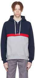 Noah Navy Cotton Colorblocked Hoodie