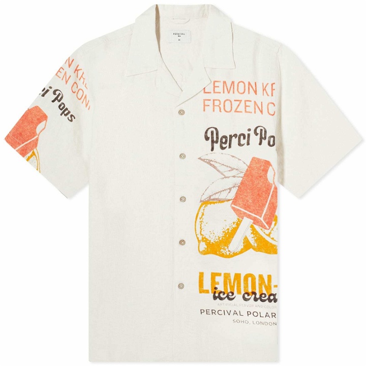 Photo: Percival Men's Lemon Kreme Cuban Shirt in Natural