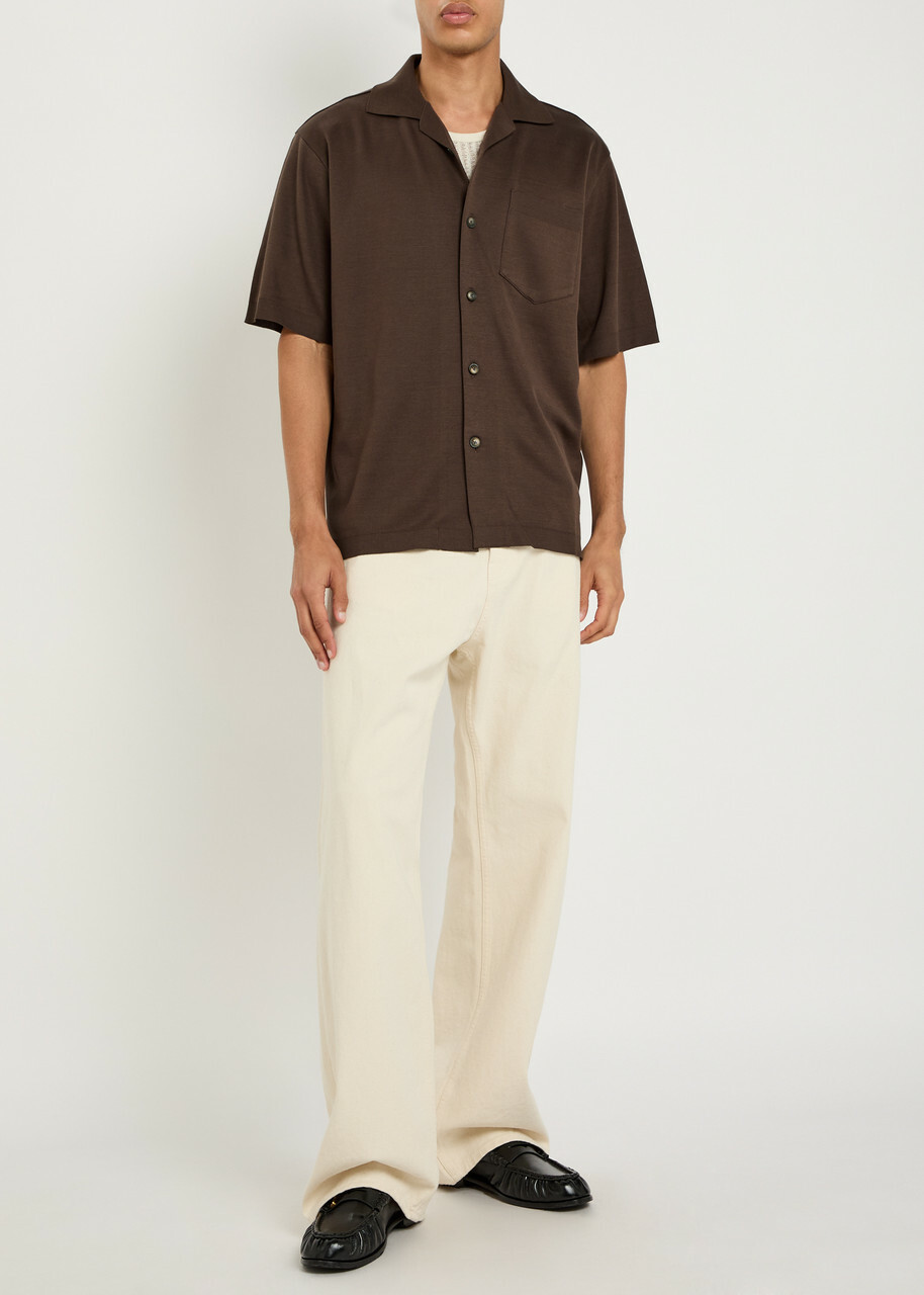 Herno Knit Cotton Shirt Dark Brown