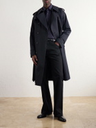 Husbands - Double-Breasted Belted Gabardine Trench Coat - Blue