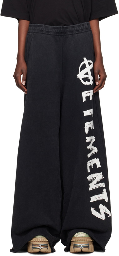Photo: VETEMENTS Black Anarchy Sweatpants