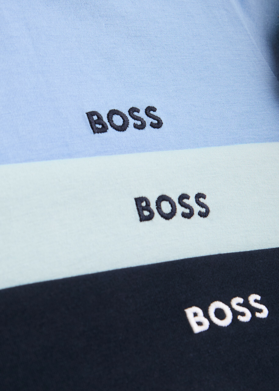 Boss Logo Cotton T-shirt set of Three Blue